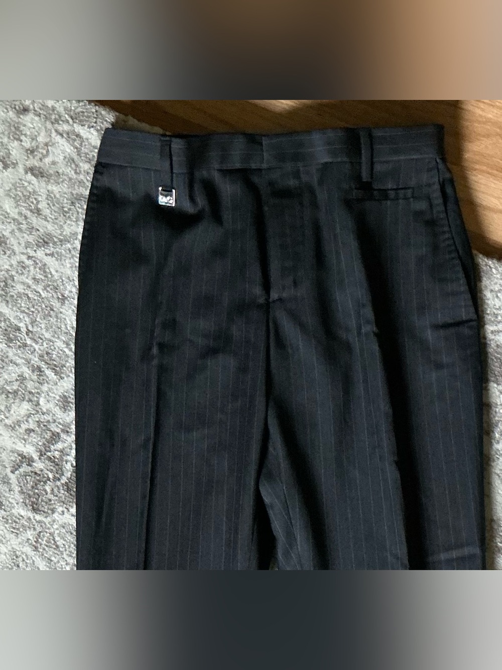 D&G Black Pinstripe Dress Pants - Classic Tailored Trousers